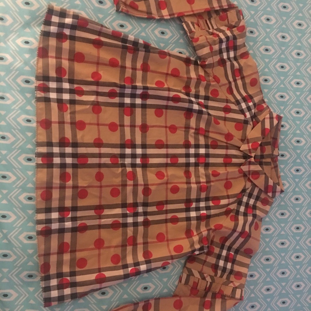 Girls Burberry Long-sleeve Blouse